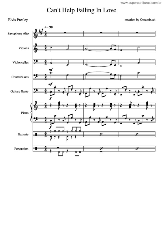 Partitura da música Can`T Help Falling In Love v.89