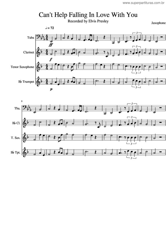 Partitura da música Can T Help Falling In Love v.91