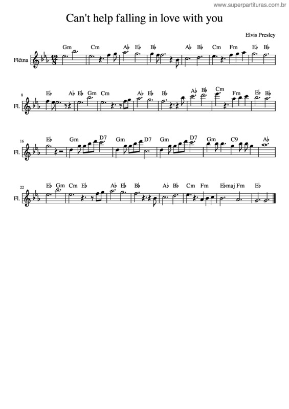 Partitura da música Can`T Help Falling In Love With You v.12