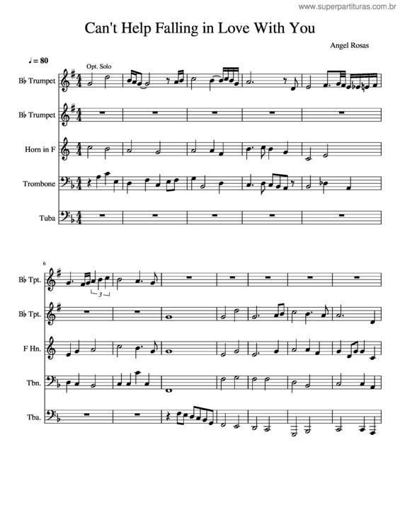 Partitura da música Can`T Help Falling In Love With You v.16