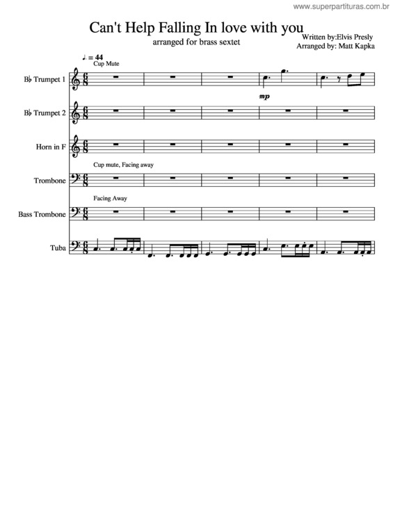 Partitura da música Can`T Help Falling In Love With You v.18