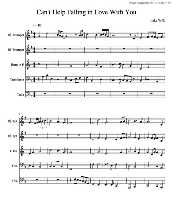 Partitura da música Can T Help Falling In Love With You v.7