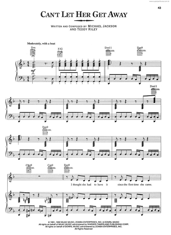 Partitura da música Can`t Let Her Get Away