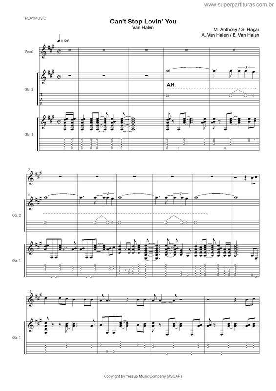 Partitura da música Can`t Stop Lovin` You