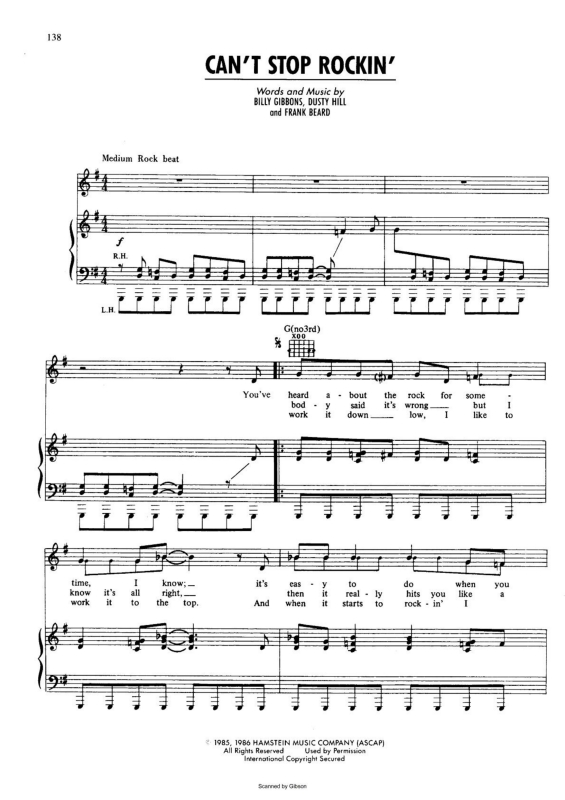 Partitura da música Can`t Stop Rockin`