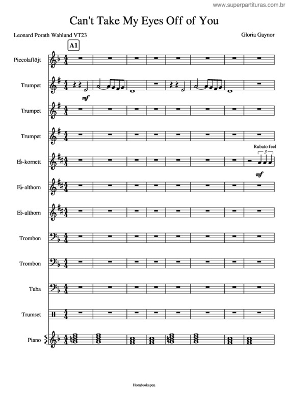 Partitura da música Can`T Take My Eyes Off You – Gloria Gaynor v.2