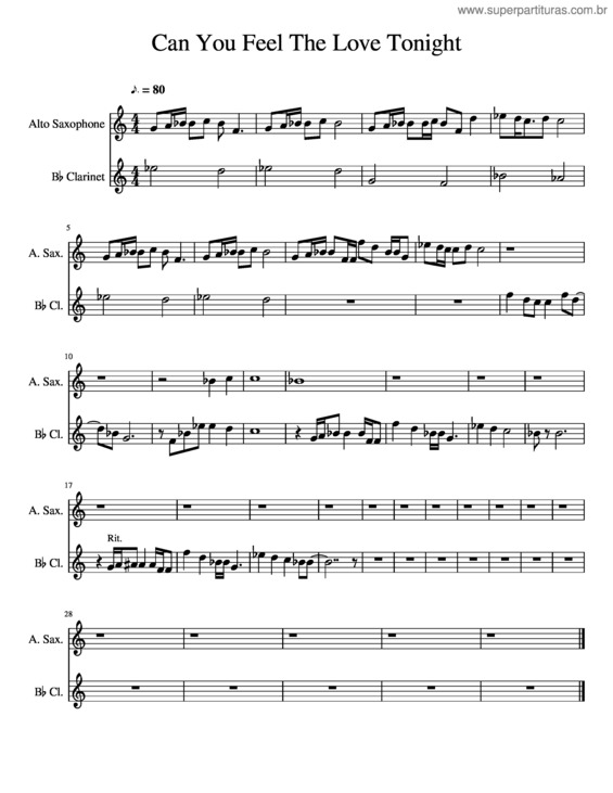 Partitura da música Can You Feel The Love Tonight v.12