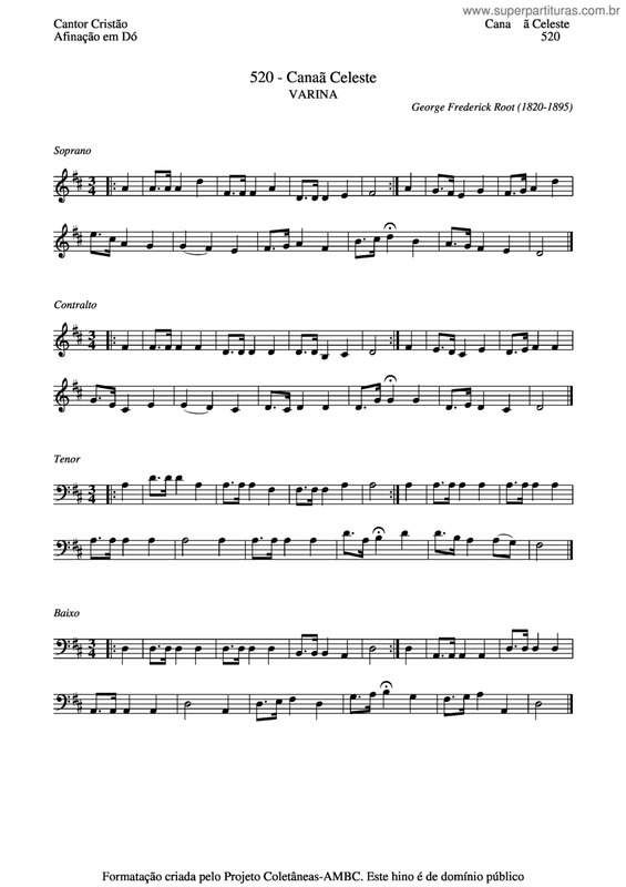 Partitura da música Canaã Celeste v.2