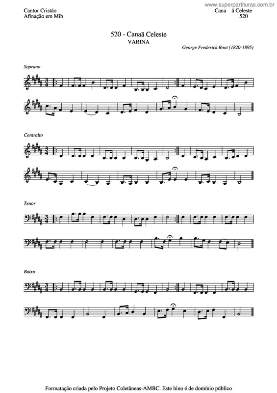 Partitura da música Canaã Celeste v.4