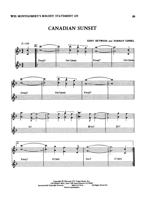 Partitura da música Canadian Sunset