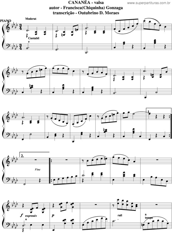 Partitura da música Cananéa v.4