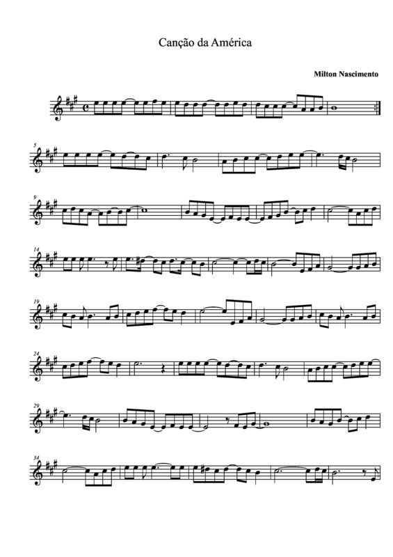 Partitura da música Canção da América v.7