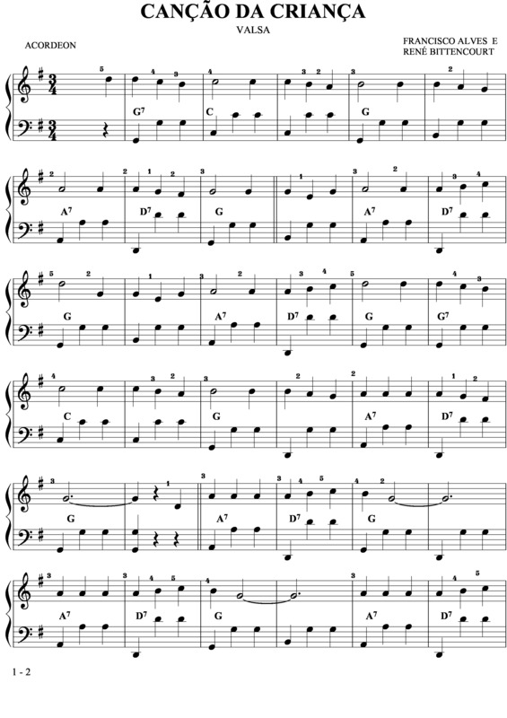 Partitura da música Canção da Criança v.3