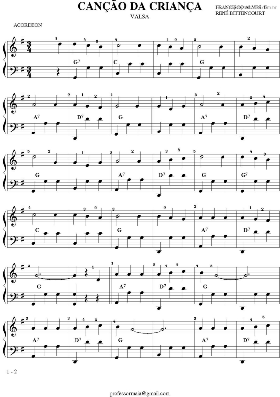 Partitura da música Canção Da Criança