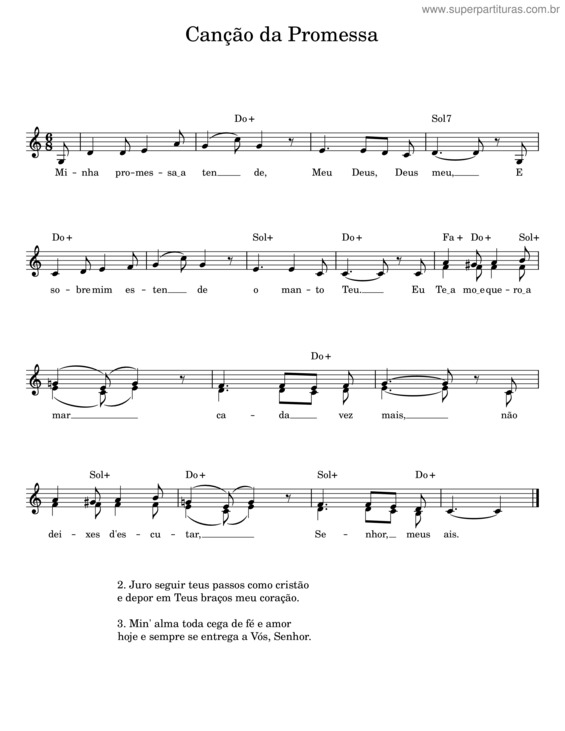 Partitura da música Canção Da Promessa