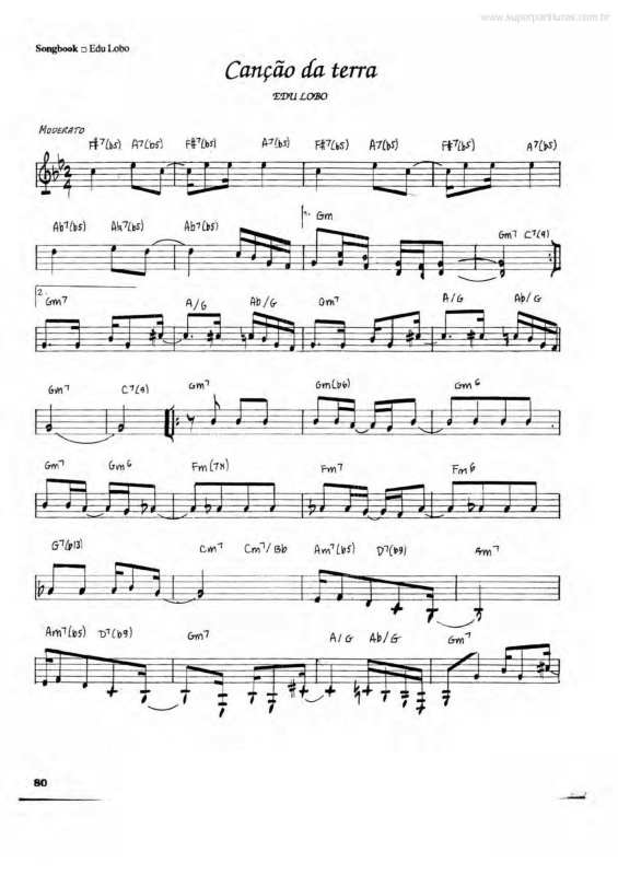 Partitura da música Canção da Terra