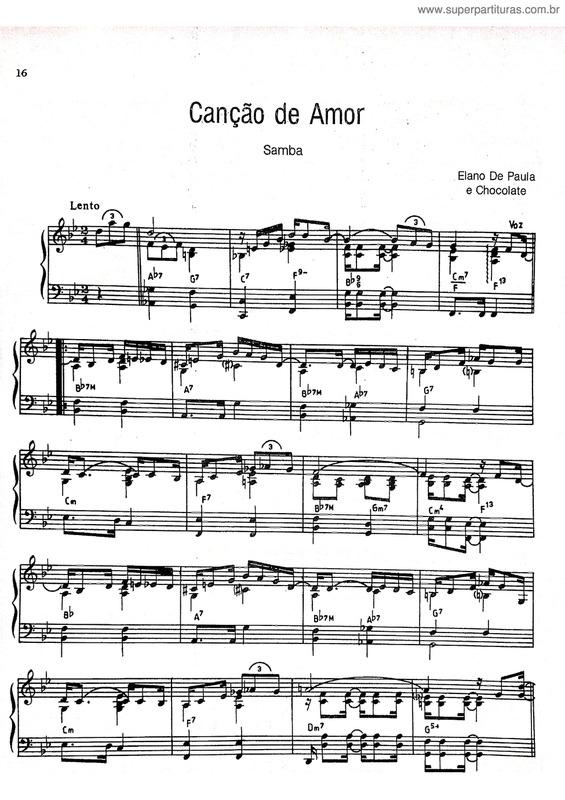 Partitura da música Canção De Amor v.2