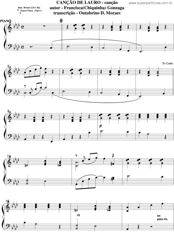 Partitura da música Canção De Lauro