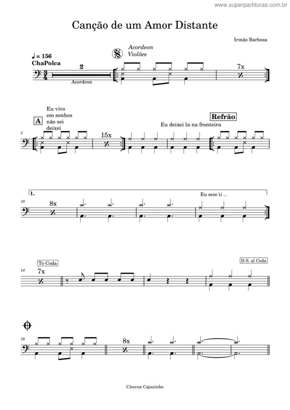 Partitura da música Canção De Um Amor Distante