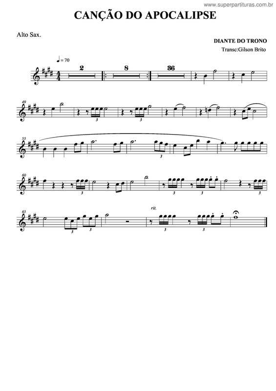 Partitura da música Canção Do Apocalipse v.2