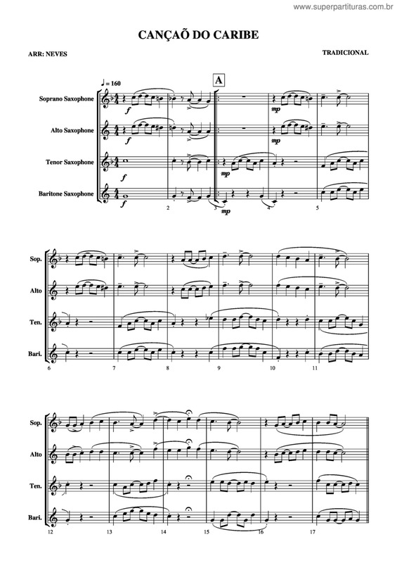 Partitura da música Canção Do Caribe