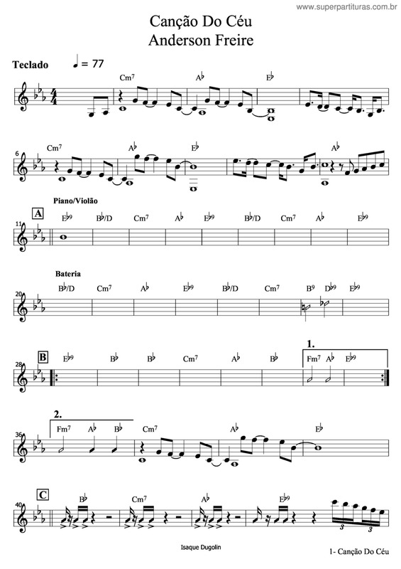 Partitura da música Canção Do Céu v.3