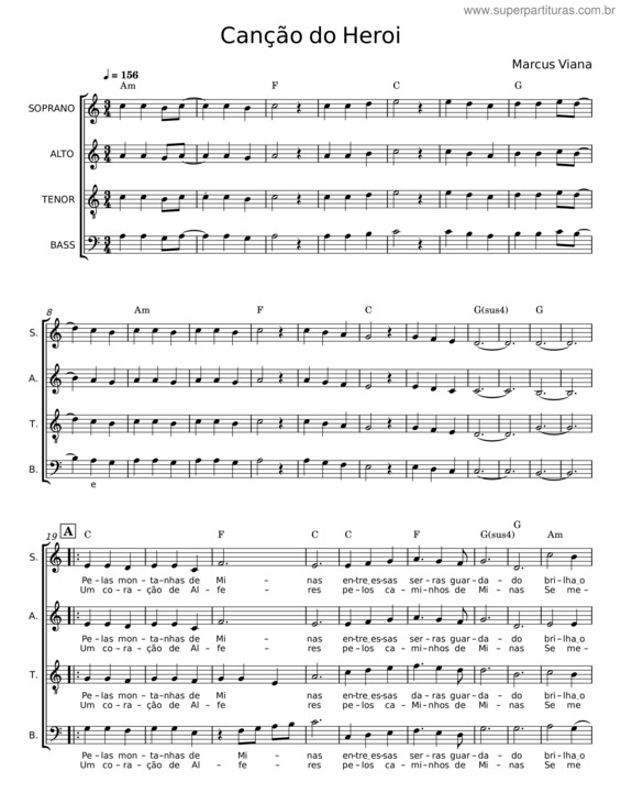 Partitura da música Canção Do Heroi
