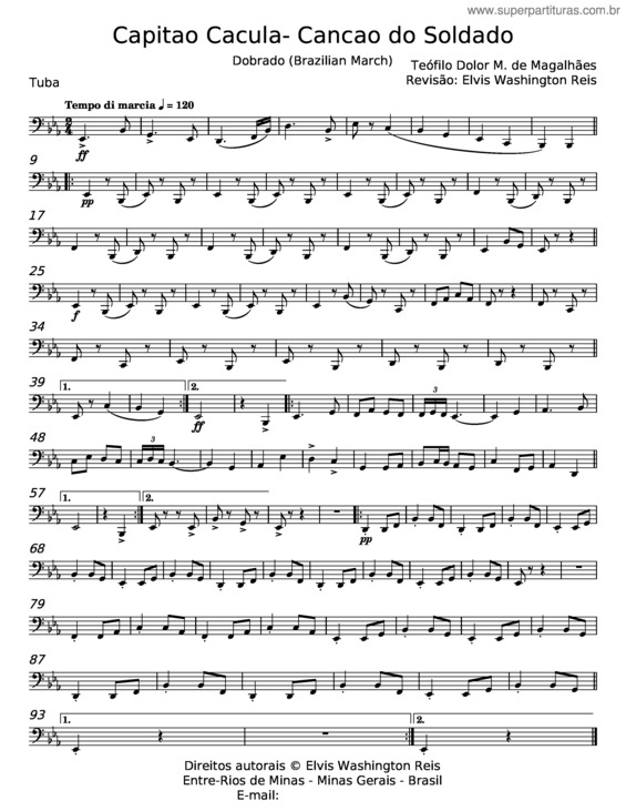 Partitura da música Canção Do Soldado – Capitão Caçula v.2