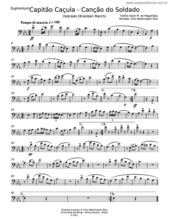 Partitura da música Canção Do Soldado – Capitão Caçula