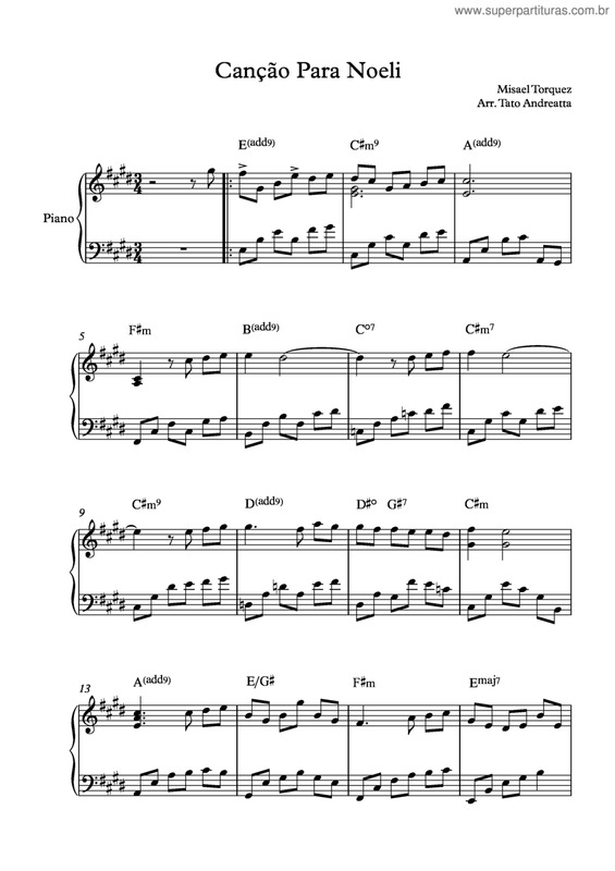 Partitura da música Canção Para Noeli