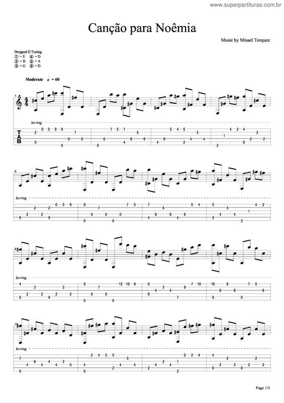 Partitura da música Canção Para Noêmia