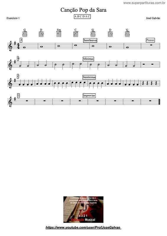 Partitura da música Canção Pop Da Sara