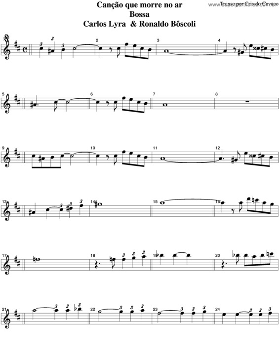 Partitura da música Canção Que Morre No Ar