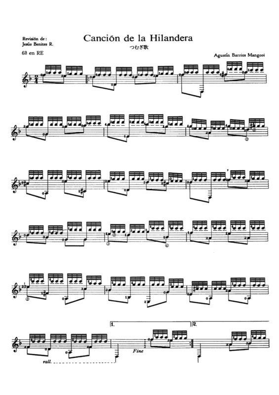 Partitura da música Canción De La Hilandera