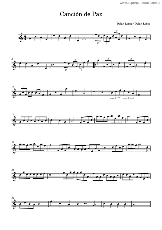 Partitura da música Canción De Paz