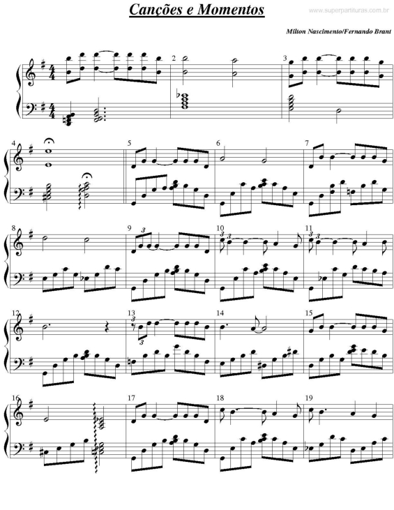 Partitura da música Canções e Momentos v.2