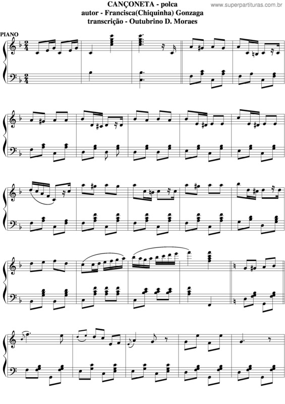 Partitura da música Cançoneta