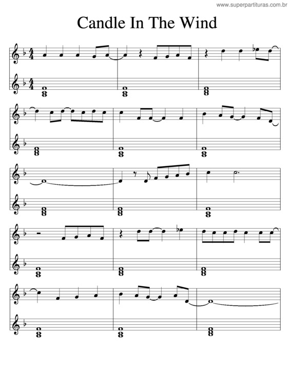 Partitura da música Candle In The Wind v.3