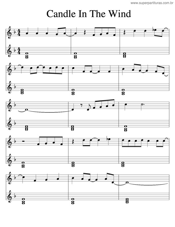 Partitura da música Candle In The Wind v.3