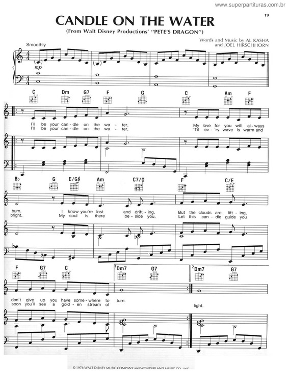 Partitura da música Candle On The Water v.2