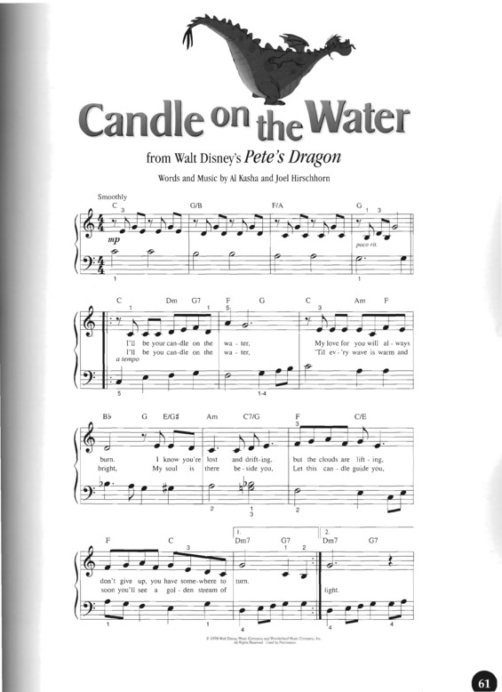 Partitura da música Candle On The Water v.3