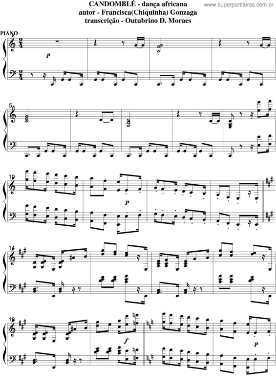 Partitura da música Candonblé