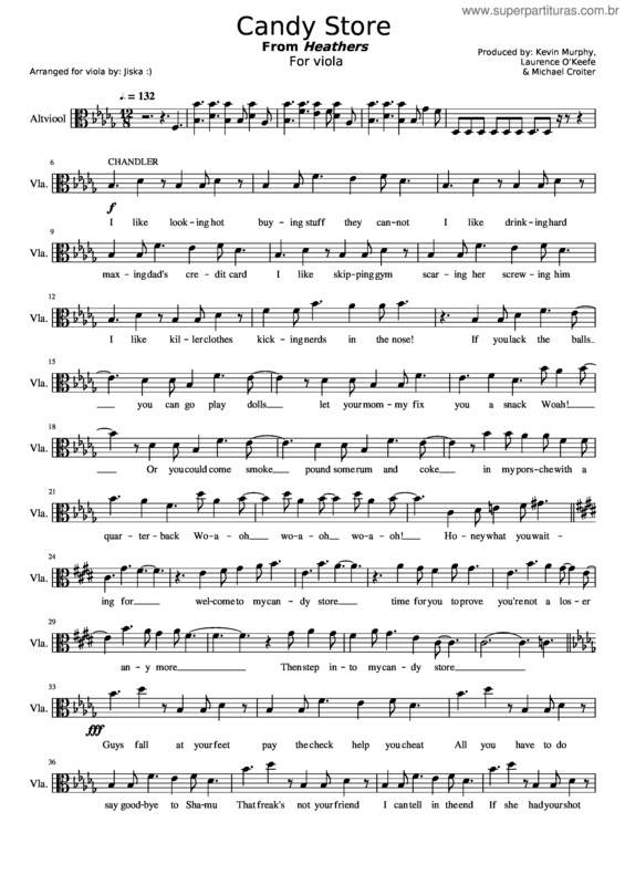 Partitura da música Candy Store For Viola
