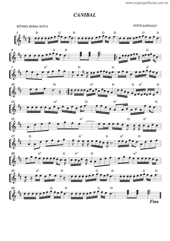 Partitura da música Canibal v.2