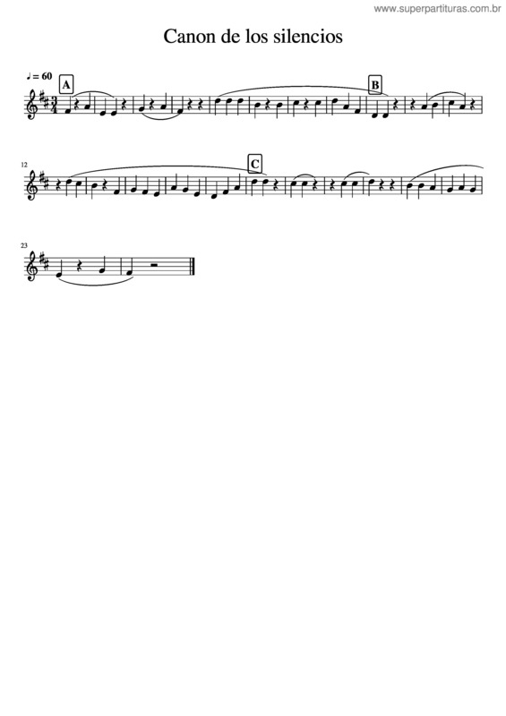 Partitura da música Canon De Los Silencios
