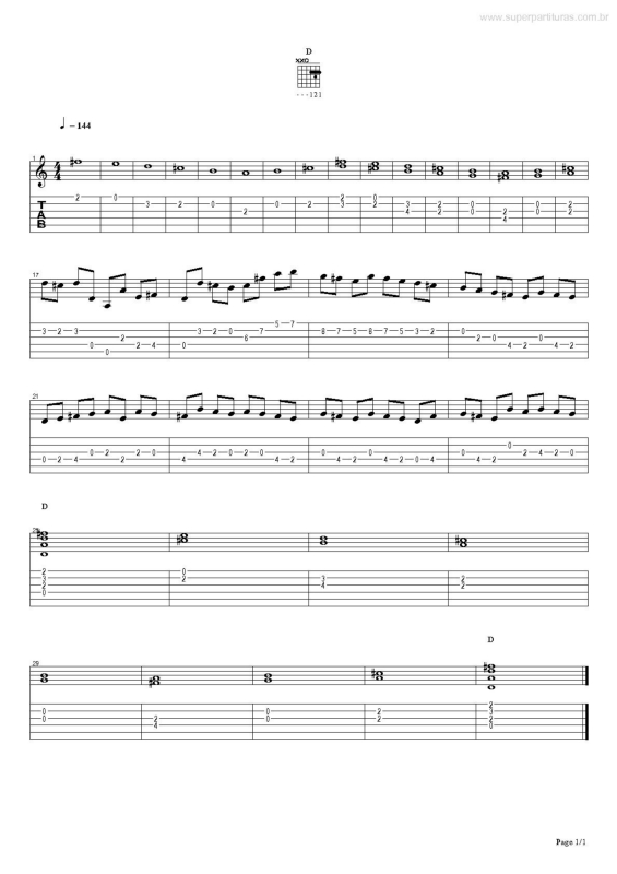 Partitura da música Canon in D v.2