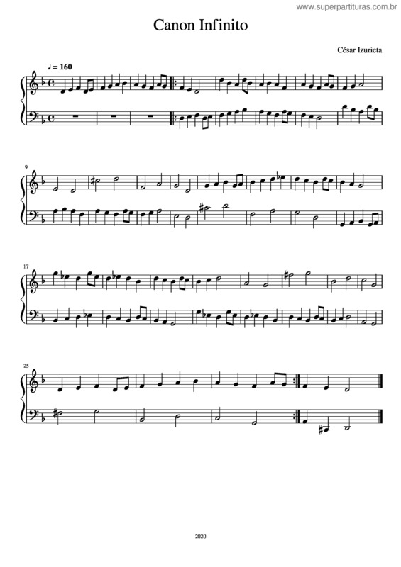 Partitura da música Canon Infinito v.3