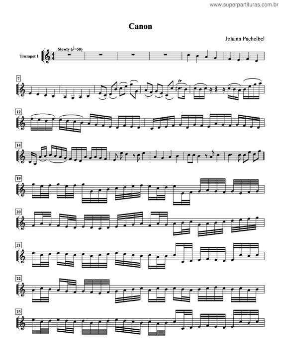 Partitura da música Canon v.4