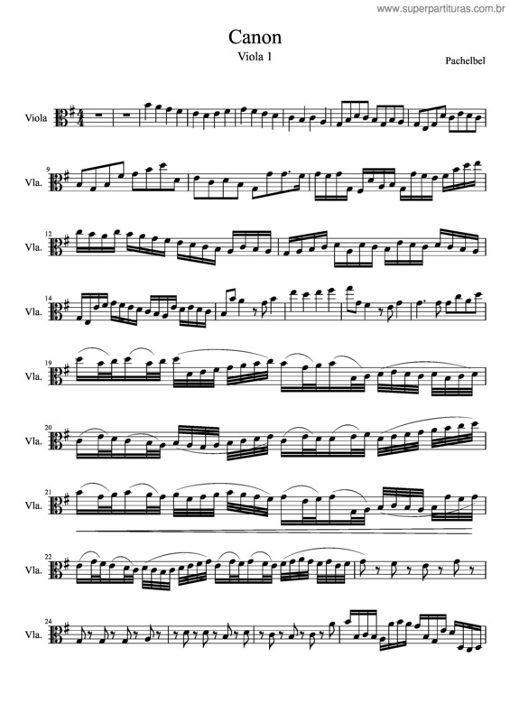 Partitura da música Canon v.7