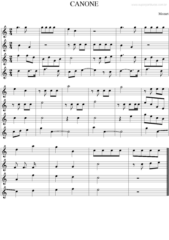Partitura da música Canone v.2